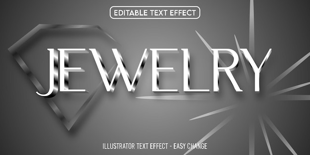 Efecto de texto de joyería efecto de texto vectorial