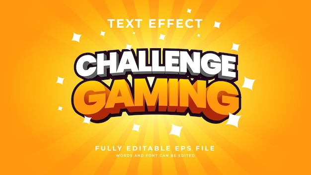 Efecto de texto de juego de desafío