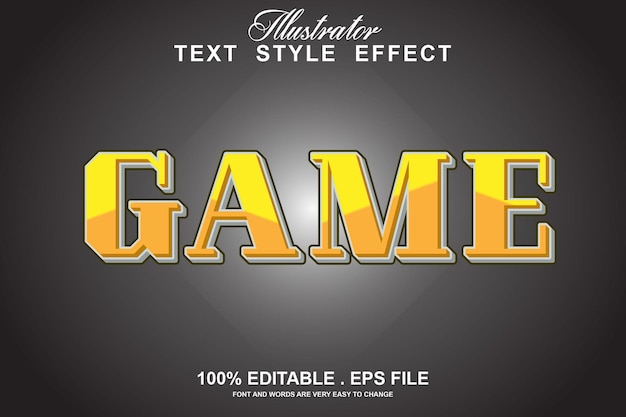 Vector efecto de texto del juego editable