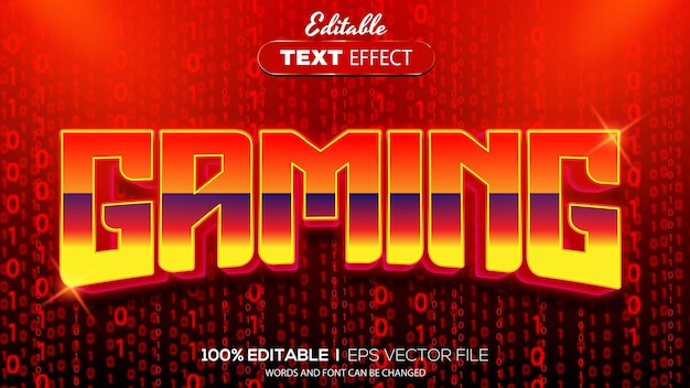 Efecto de texto de juegos en 3d efecto de texto editable