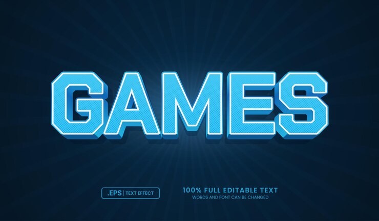 Vector efecto de texto de juegos efecto de fuente editable