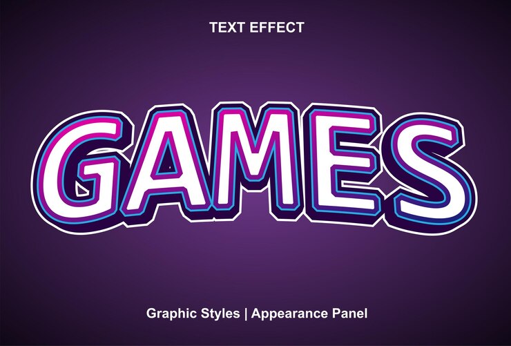 Vector efecto de texto de juegos con estilo gráfico y se puede editar.