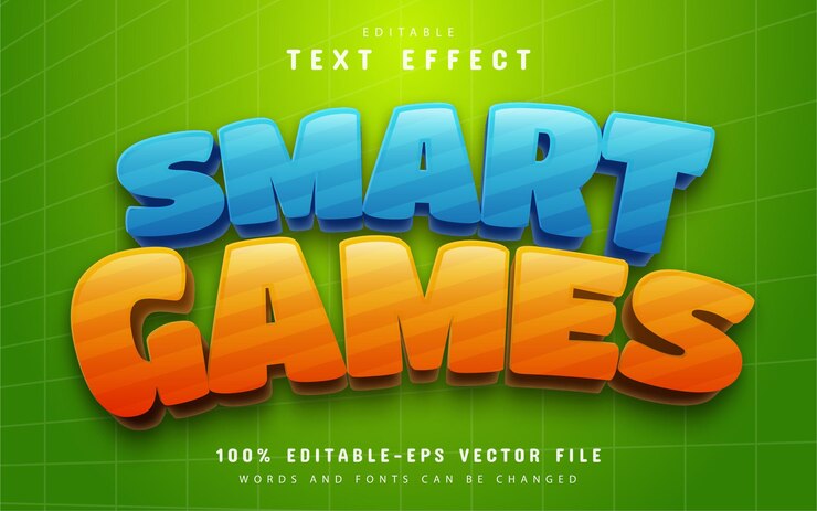 Vector efecto de texto de juegos inteligentes editable