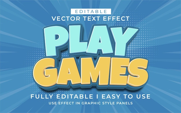 Efecto de texto de juegos de juego editables en 3D