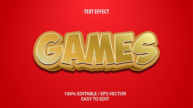 Efecto de texto de juegos vector premium