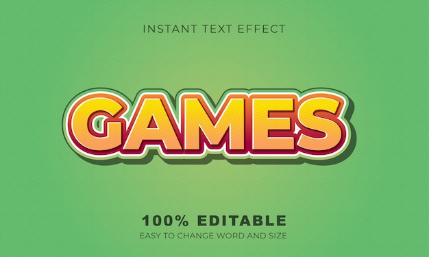 Vector efecto de texto de juegos