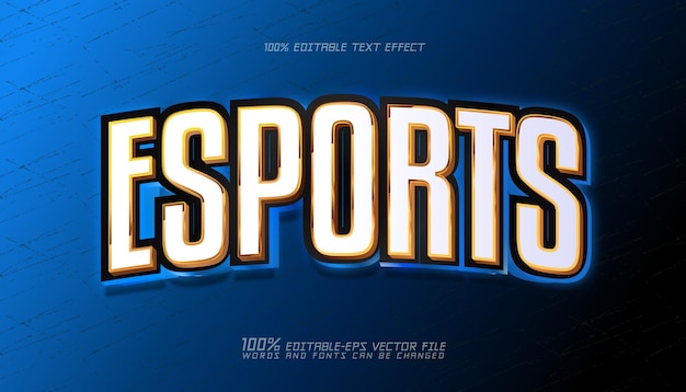 Vector efecto de texto de jugador de esports