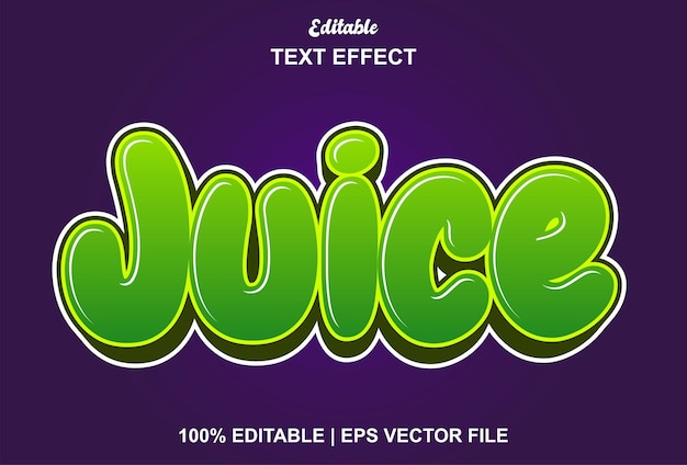 Efecto de texto de jugo con color verde estilo 3d.