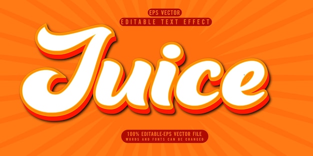 Efecto de texto de jugo de fruta editable