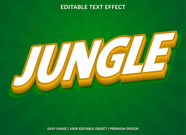 Efecto de texto de la jungla con estilo negrita 3d