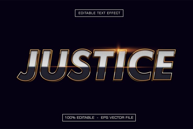 Vector efecto de texto de justicia editable