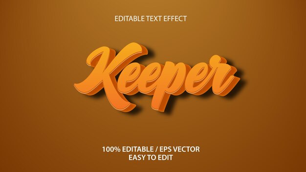 Efecto de texto kepeer editable vector premium