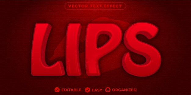 Efecto de texto de labiosEfecto de texto de fuente totalmente editable