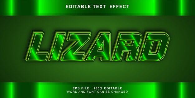 efecto de texto de lagarto ilustración editable