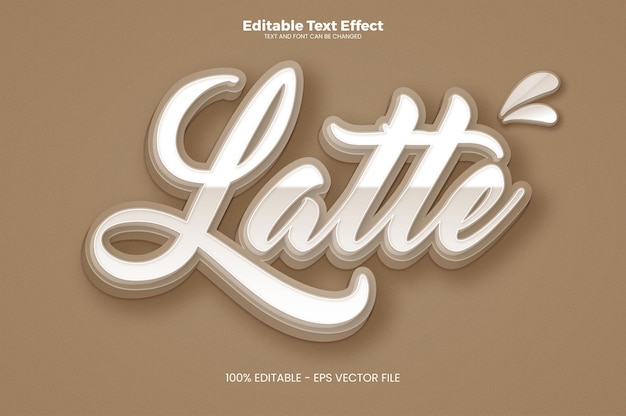 Efecto de texto latte en estilo de tendencia moderna.