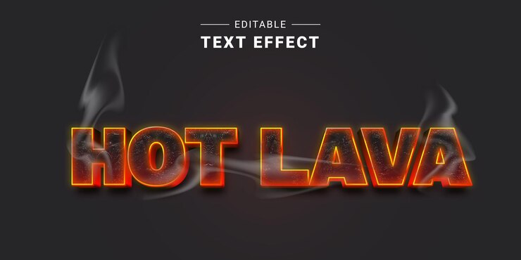 Vector efecto de texto de lava 3d editable