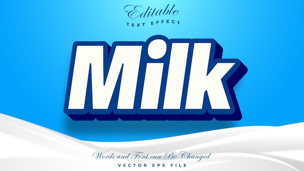 Efecto de texto de leche