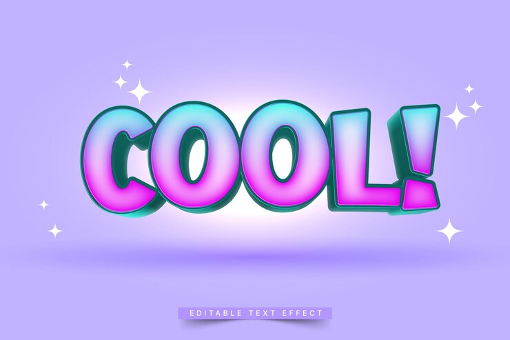 Vector efecto de texto de letras de moda 3d editable