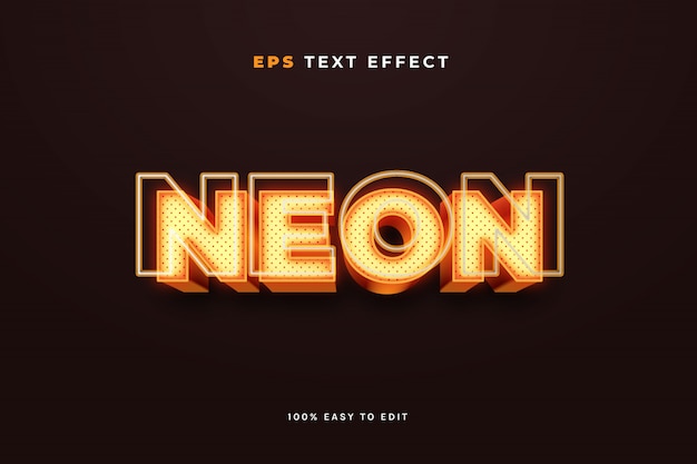 Vector efecto de texto de letrero de neón 3d