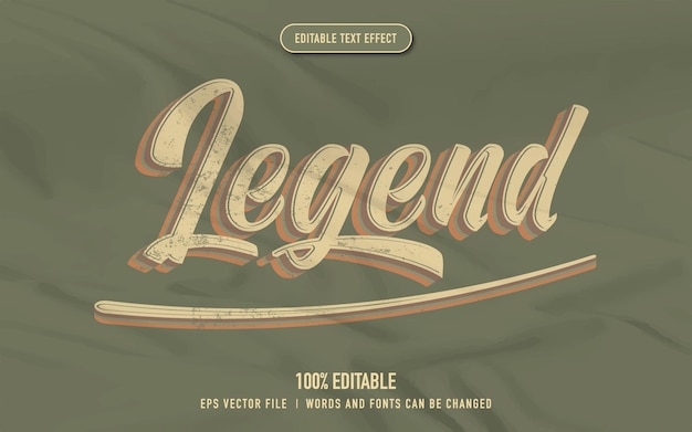 Efecto de texto de leyenda en estilo retro.