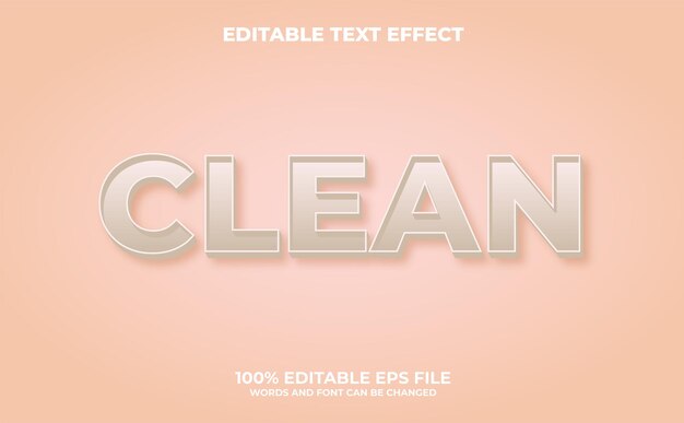 Efecto de texto limpio y editable con estilo moderno y abstracto Vector Premium