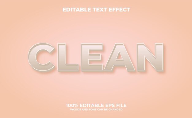 Vector efecto de texto limpio y editable con estilo moderno y abstracto vector premium