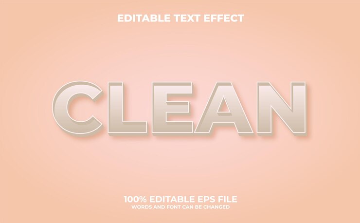 Vector efecto de texto limpio y editable con estilo moderno y abstracto vector premium