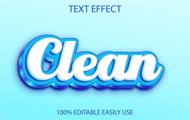 Vector efecto de texto limpio estilo 3d