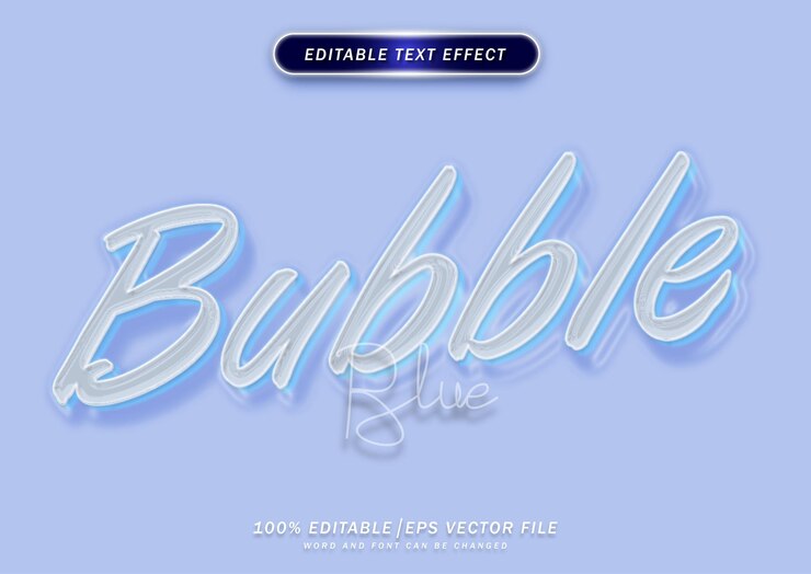 Vector efecto de texto limpio transparente estilo fresco y elegante.