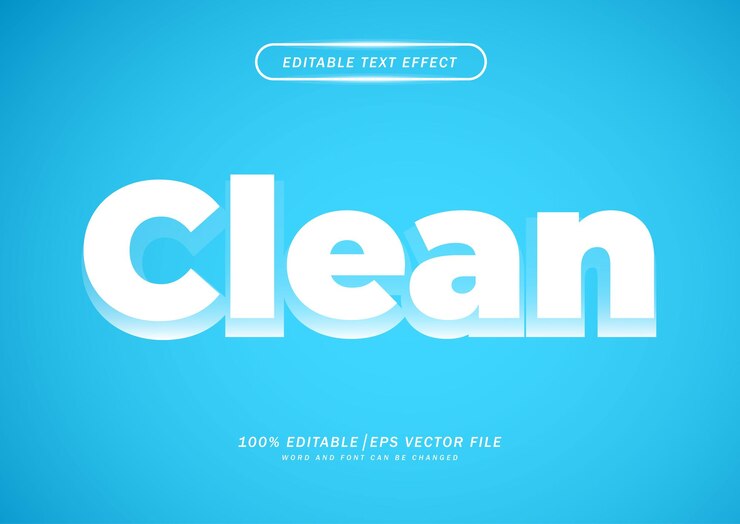 Vector efecto de texto limpio