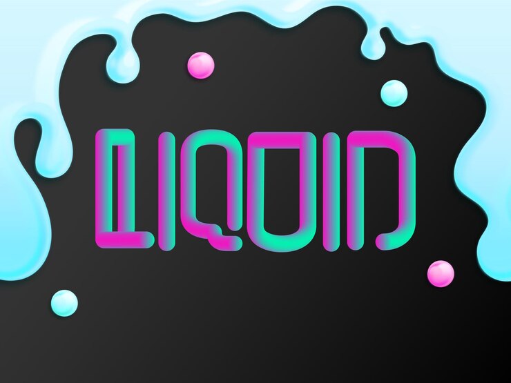 Vector efecto de texto líquido 3d realista ilustración vectorial del efecto de fuente de diseño abstracto
