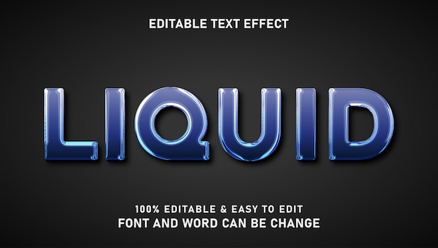 Efecto de texto líquido con estilo 3D editable
