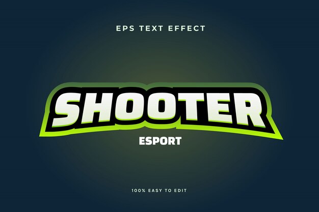 Vector efecto de texto del logotipo de esport de juegos verdes