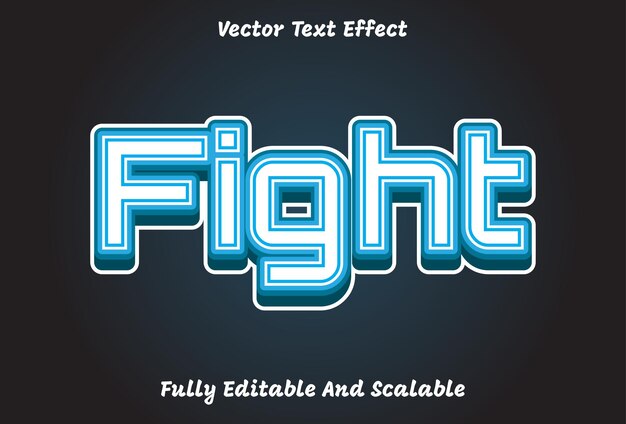 Efecto de texto de lucha de color azul y negro editable