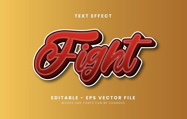efecto de texto de lucha roja editable
