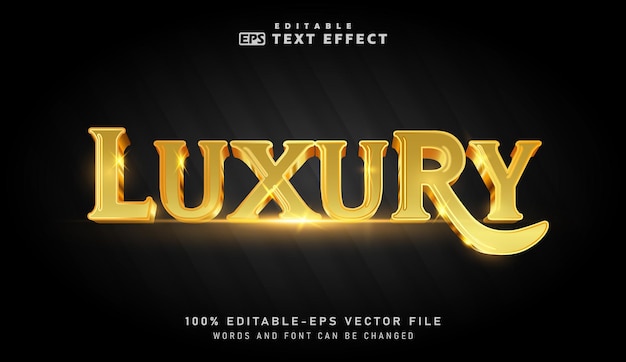 Efecto de texto de lujo 3DEfecto de texto editable