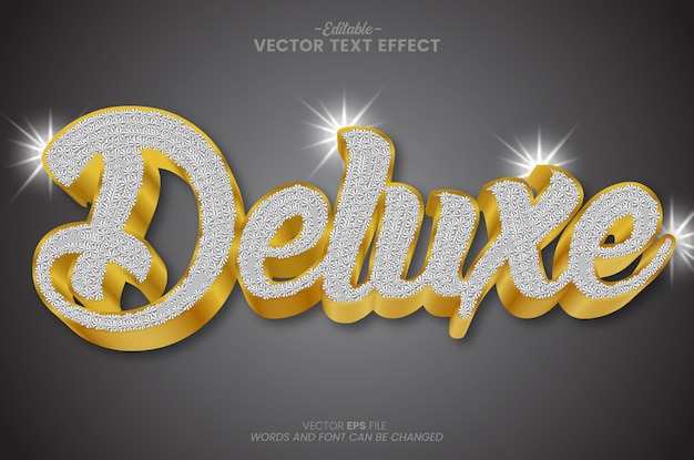 efecto de texto de lujo de diamante 3d premium