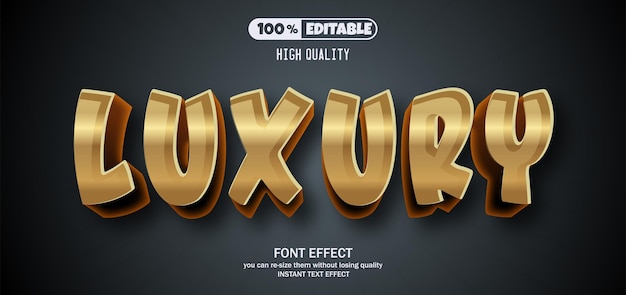 Efecto de texto de lujo estilo de texto editable