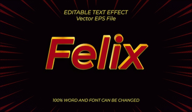 Efecto de texto de lujo Felix