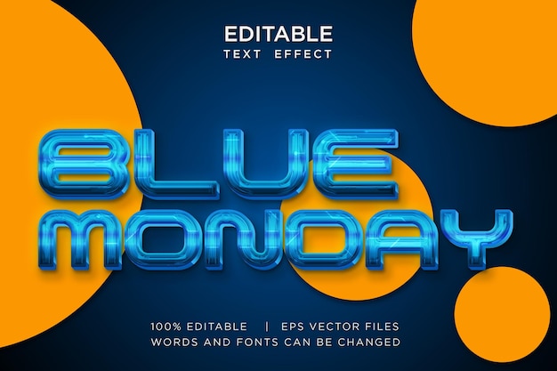 Efecto de texto de lunes azul