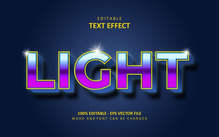 Vector efecto de texto de luz creativa