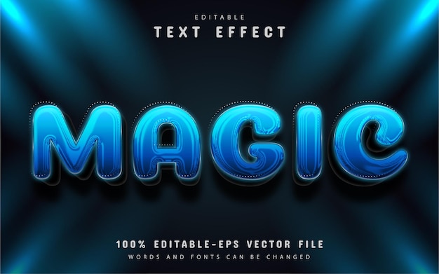 Vector efecto de texto mágico azul editable