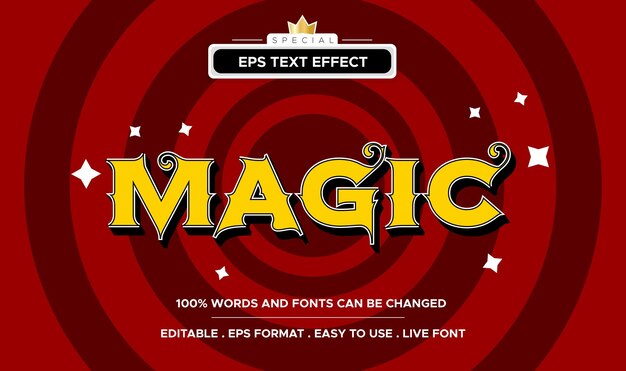 Efecto de texto mágico editable Encanta tus palabras con tipografía mística y personalizable