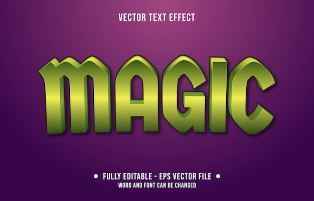 Vector efecto de texto mágico editable estilo degradado moderno