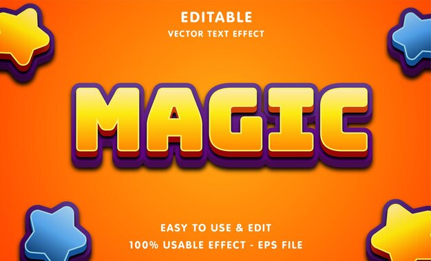 efecto de texto mágico editable con estilo moderno y simple