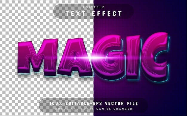 Vector efecto de texto mágico editable