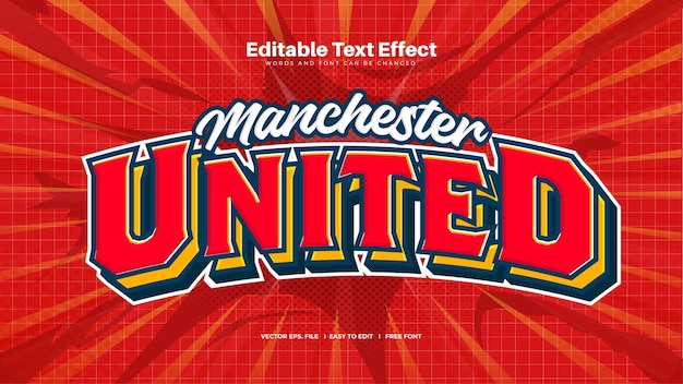 Efecto de texto del manchester united