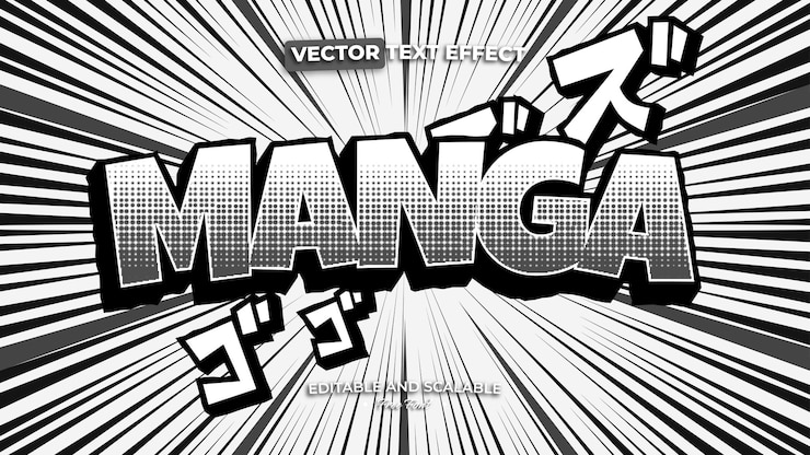 Vector efecto de texto manga