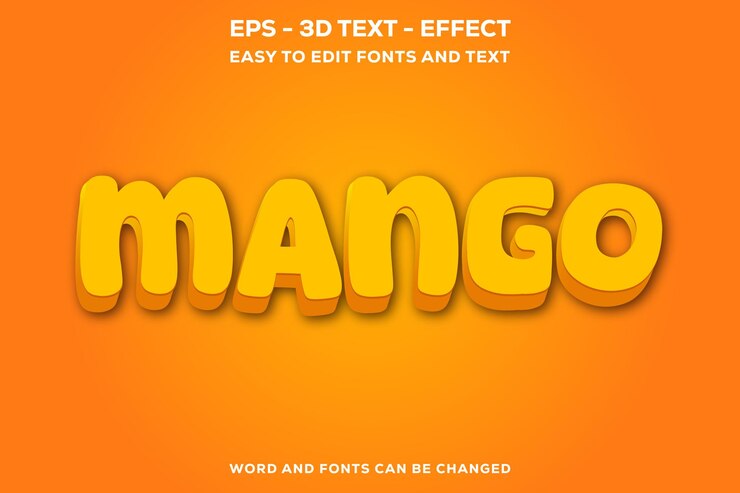 Vector efecto de texto mango 3d