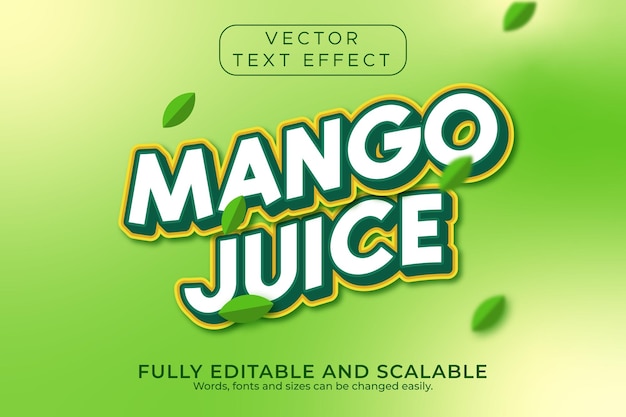 Efecto de texto mango blanco totalmente editable con fondo verde